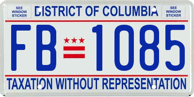 DC license plate FB1085