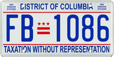 DC license plate FB1086