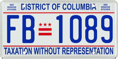 DC license plate FB1089