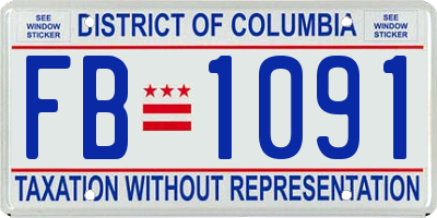 DC license plate FB1091