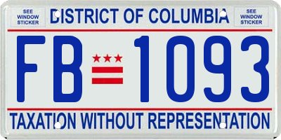 DC license plate FB1093