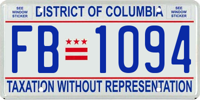 DC license plate FB1094