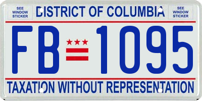 DC license plate FB1095