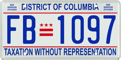 DC license plate FB1097