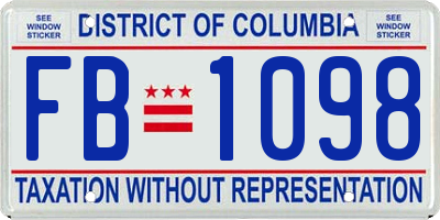 DC license plate FB1098