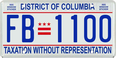 DC license plate FB1100