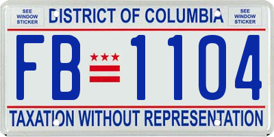 DC license plate FB1104