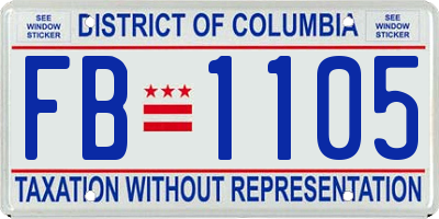 DC license plate FB1105