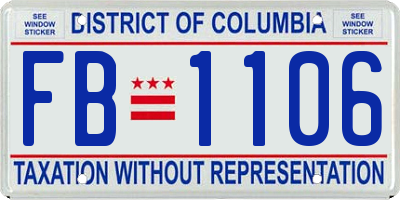 DC license plate FB1106