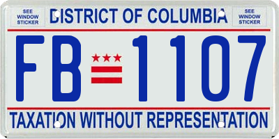 DC license plate FB1107