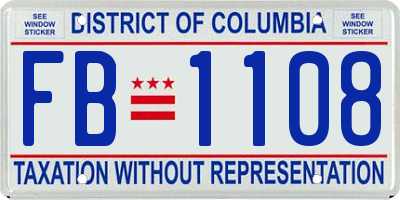 DC license plate FB1108