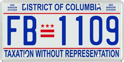 DC license plate FB1109