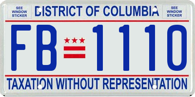 DC license plate FB1110