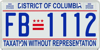 DC license plate FB1112