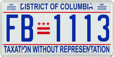 DC license plate FB1113