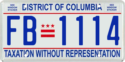 DC license plate FB1114