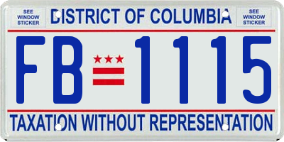 DC license plate FB1115