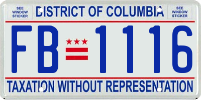 DC license plate FB1116