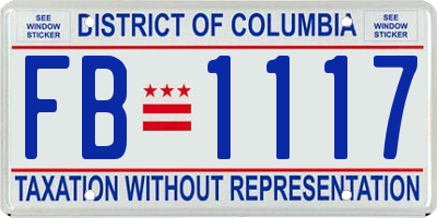 DC license plate FB1117