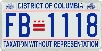 DC license plate FB1118