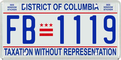 DC license plate FB1119