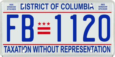 DC license plate FB1120