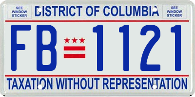 DC license plate FB1121