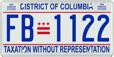 DC license plate FB1122