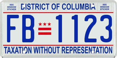 DC license plate FB1123