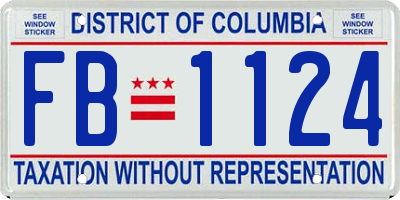 DC license plate FB1124