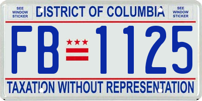 DC license plate FB1125