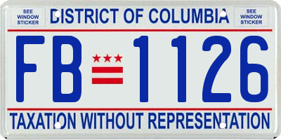 DC license plate FB1126