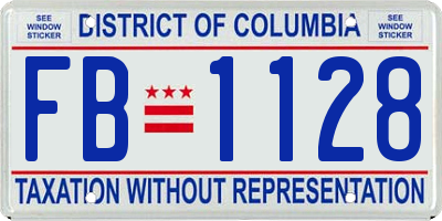 DC license plate FB1128