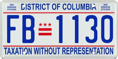 DC license plate FB1130