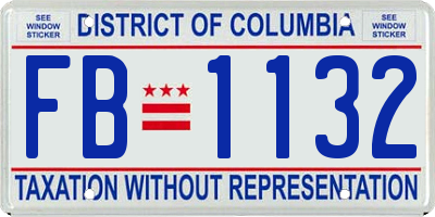 DC license plate FB1132