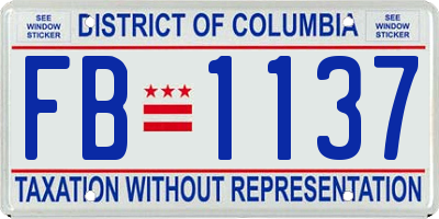 DC license plate FB1137