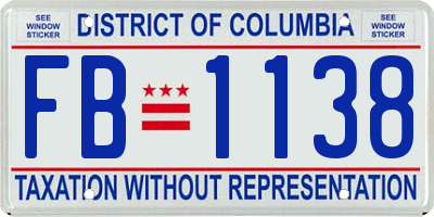 DC license plate FB1138