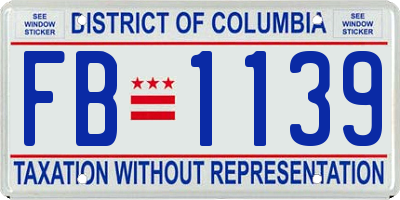 DC license plate FB1139