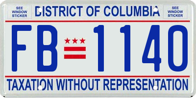 DC license plate FB1140