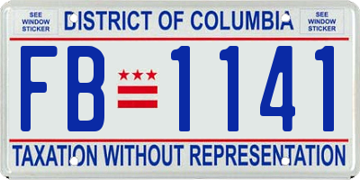 DC license plate FB1141