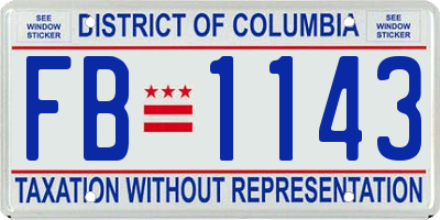 DC license plate FB1143