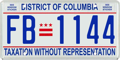 DC license plate FB1144