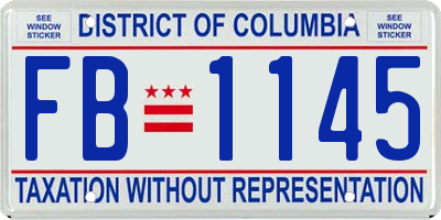 DC license plate FB1145