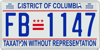 DC license plate FB1147