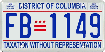 DC license plate FB1149