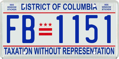 DC license plate FB1151