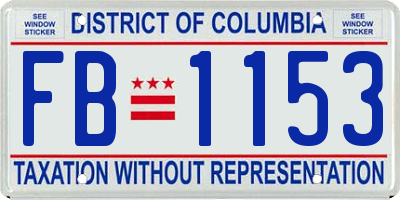 DC license plate FB1153