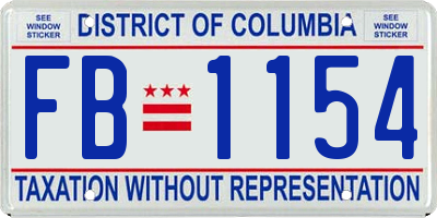 DC license plate FB1154