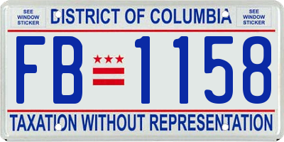 DC license plate FB1158