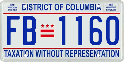 DC license plate FB1160